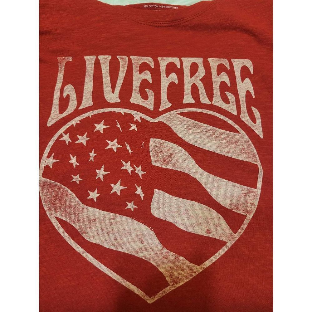 Torrid Size 0 Red Tee Live Free - Picture 5 of 6